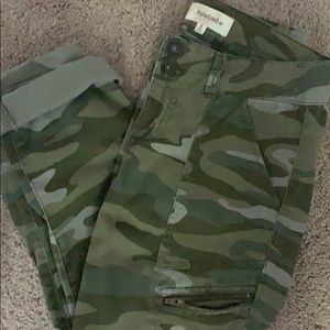 Camo cropped jeans. Very flattering